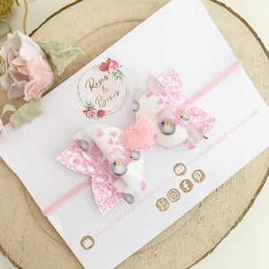 Tractor Transparent Glitter Bow Headband or Clip