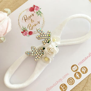 Dainty White Reindeer Headband