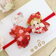 Load image into Gallery viewer, Valentine’s Girl Hair Bow Headband or Clip
