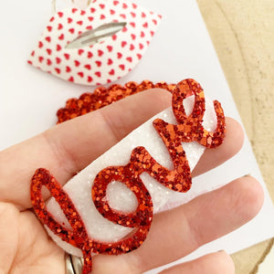 Red Valentines Day snap clip set