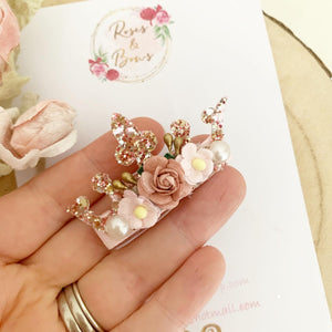 Glitter crown Clips - princess crown alligator clips