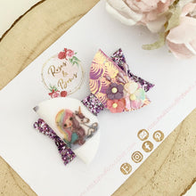 Load image into Gallery viewer, Mermaid and unicorn iridescent and Glitter Hair Bow Headband or Clip
