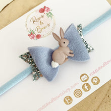 Load image into Gallery viewer, Small Easter Bunny Hair Bow Headband or Clip
