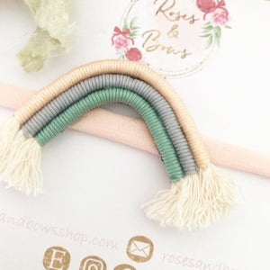 Macrame Rainbow headband or clip