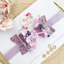 Load image into Gallery viewer, Halloween Purple Boo Hair Bow Headband or Clip
