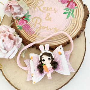 Easter Bunny Girl Hair Bow Headband or Clip