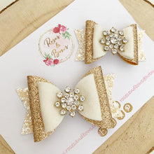 Load image into Gallery viewer, Snowflake Glitter Bow Headband or Clip
