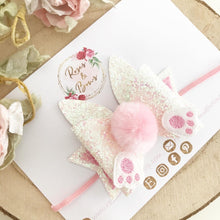 Load image into Gallery viewer, Hop Little Bunny Easter Hair Bow Headband or Clip
