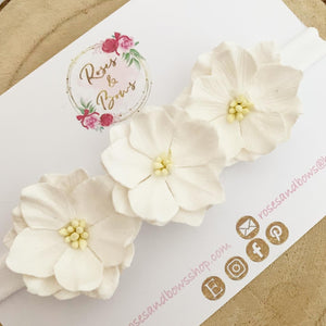 White lotus flower headband