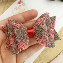 Load image into Gallery viewer, Tartan Glitter Christmas Bow Headband or Clip
