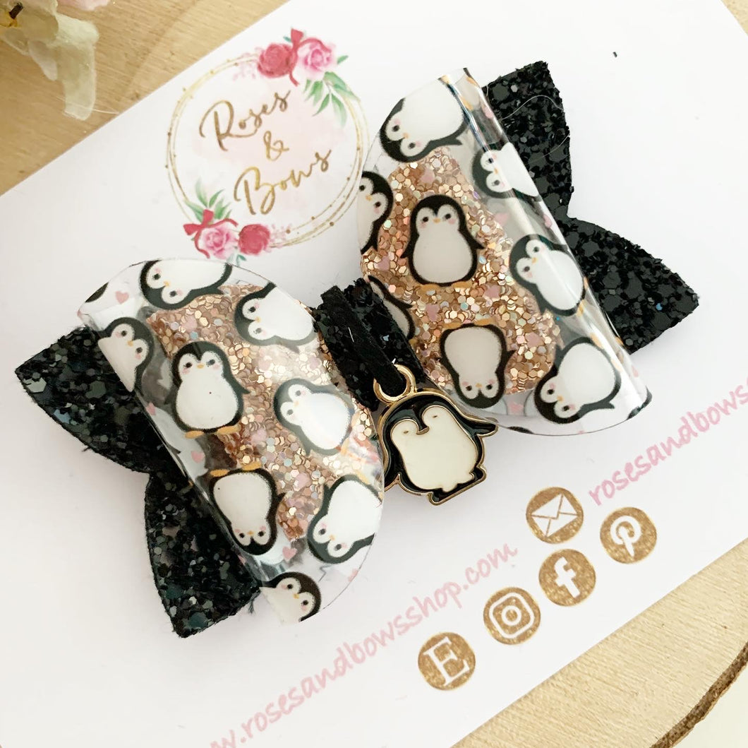 Penguin Hair Bow Headband or Clip