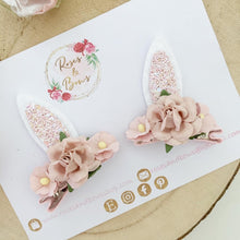 Load image into Gallery viewer, Blush Pink Stand Up Bunny Ear Clips - Easter Bunny Clips
