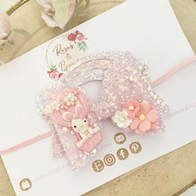 Load image into Gallery viewer, Easter Bunny Hot Air Balloon Hair Bow Headband or Clip
