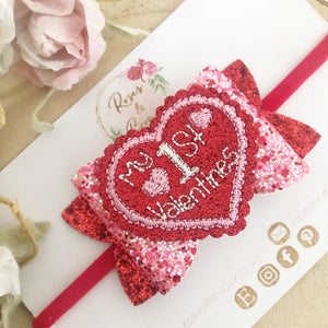 My 1st Valentine’s Hair Bow Headband or Clip