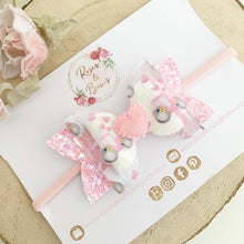 Load image into Gallery viewer, Tractor Transparent Glitter Bow Headband or Clip
