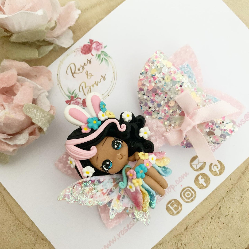 Easter Fairy Hair Bow Headband or Clip