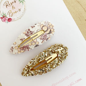 Bee and Honeycomb Snap Clip Set