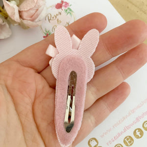 Pink Easter Bunny glitter snap clip