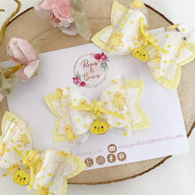 Load image into Gallery viewer, Easter Chick Transparent Charm Hair Bow Headband or Clip
