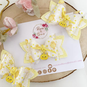 Easter Chick Transparent Charm Hair Bow Headband or Clip