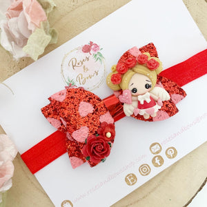 Valentine’s Girl Hair Bow Headband or Clip