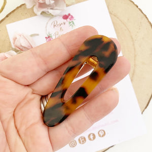 Tortoise shell and peach blush hair clip set