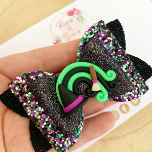 Witch Rainbow Halloween Hair Bow Headband or Clip