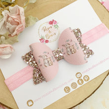 Load image into Gallery viewer, Easter Bunny Glitter Hair Bow Hair Clip or Headband
