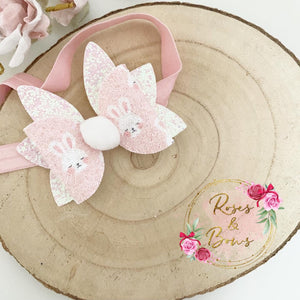 Bunny Tail Easter Hair Bow Headband or Clip