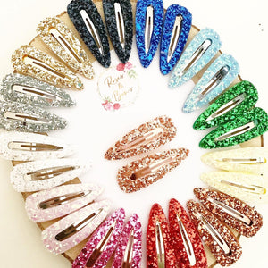 Glitter Snap Clip Pair - Glitter Clips Set of 2