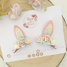 Load image into Gallery viewer, Rainbow Stand Up Bunny Ear Clips - Easter Bunny Clips
