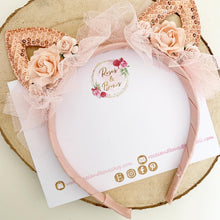 Load image into Gallery viewer, Blush cat ears headband
