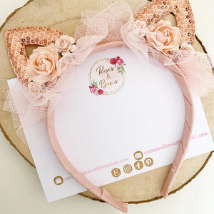 Blush cat ears headband