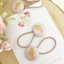 Load image into Gallery viewer, Pink and Gold Fairy Bobble Hair Ties Set of 2
