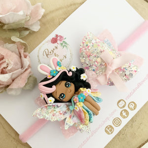 Easter Fairy Hair Bow Headband or Clip