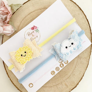 Sunshine and Rainclouds Pigtail Set Hair Clips