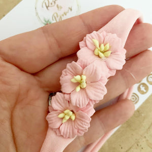 Pink blossom flower headband