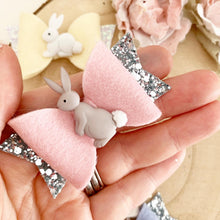 Load image into Gallery viewer, Small Easter Bunny Hair Bow Headband or Clip
