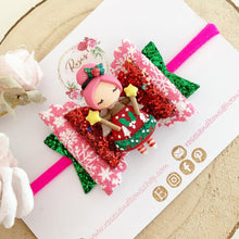 Load image into Gallery viewer, Christmas Girl Hair Bow Clip or Headband
