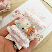 Load image into Gallery viewer, Fluffy Easter Bunny Hair Bow Headband or Clip
