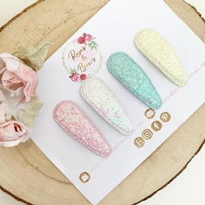 Glitter snap clip set