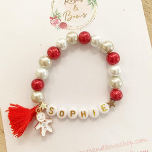 Christmas Gingerbread Personalised Christmas Bracelet