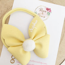 Load image into Gallery viewer, Personalised Easter Bunny Hair Bow - bunny Ears Hair Bow Headband or Clip
