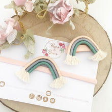 Load image into Gallery viewer, Macrame Rainbow headband or clip
