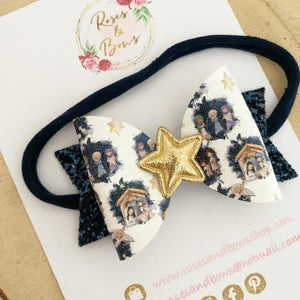 Nativity Hair Bow Headband or Clip