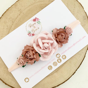 Dusky Pink nylon headband - Flower Crown Headband