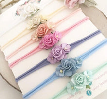 Load image into Gallery viewer, Rose and blossom nylon headband
