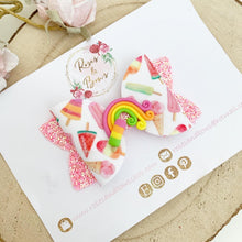 Load image into Gallery viewer, Ice Lolly Popsicle Rainbow Hair Bow clip or headband
