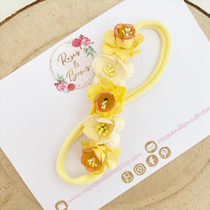 Daffodil nylon headband - Flower Crown Headband