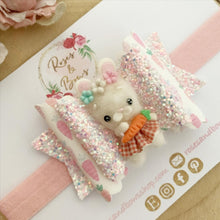Load image into Gallery viewer, Fluffy Easter Bunny Hair Bow Headband or Clip
